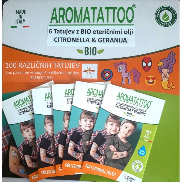 Aromatizirani tatuji - 4 pak. + 1 gratis, s po 6 tetovaž  v enem pakiranju,  (30 tatujev)